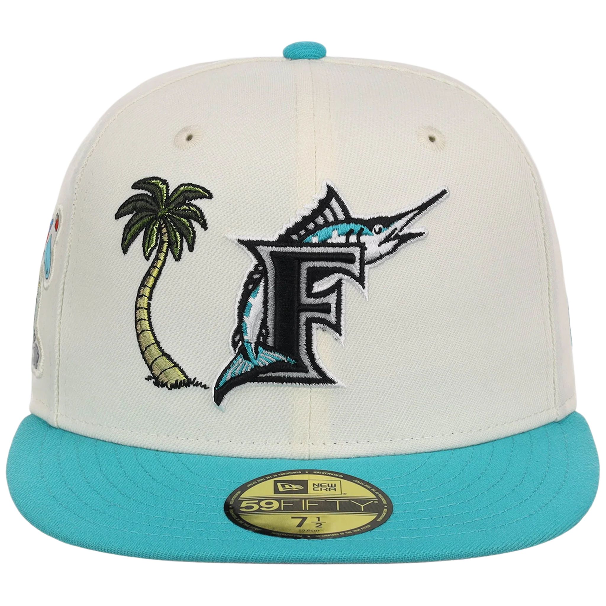 Florida Marlins MLB Simpsons Localized New Era 59FIFTY - Palm Tree - Chrome/Teal - Image 5