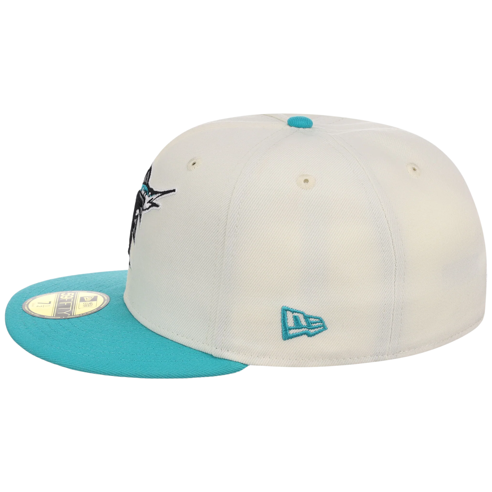 Florida Marlins MLB Simpsons Localized New Era 59FIFTY - Palm Tree - Chrome/Teal - Image 6