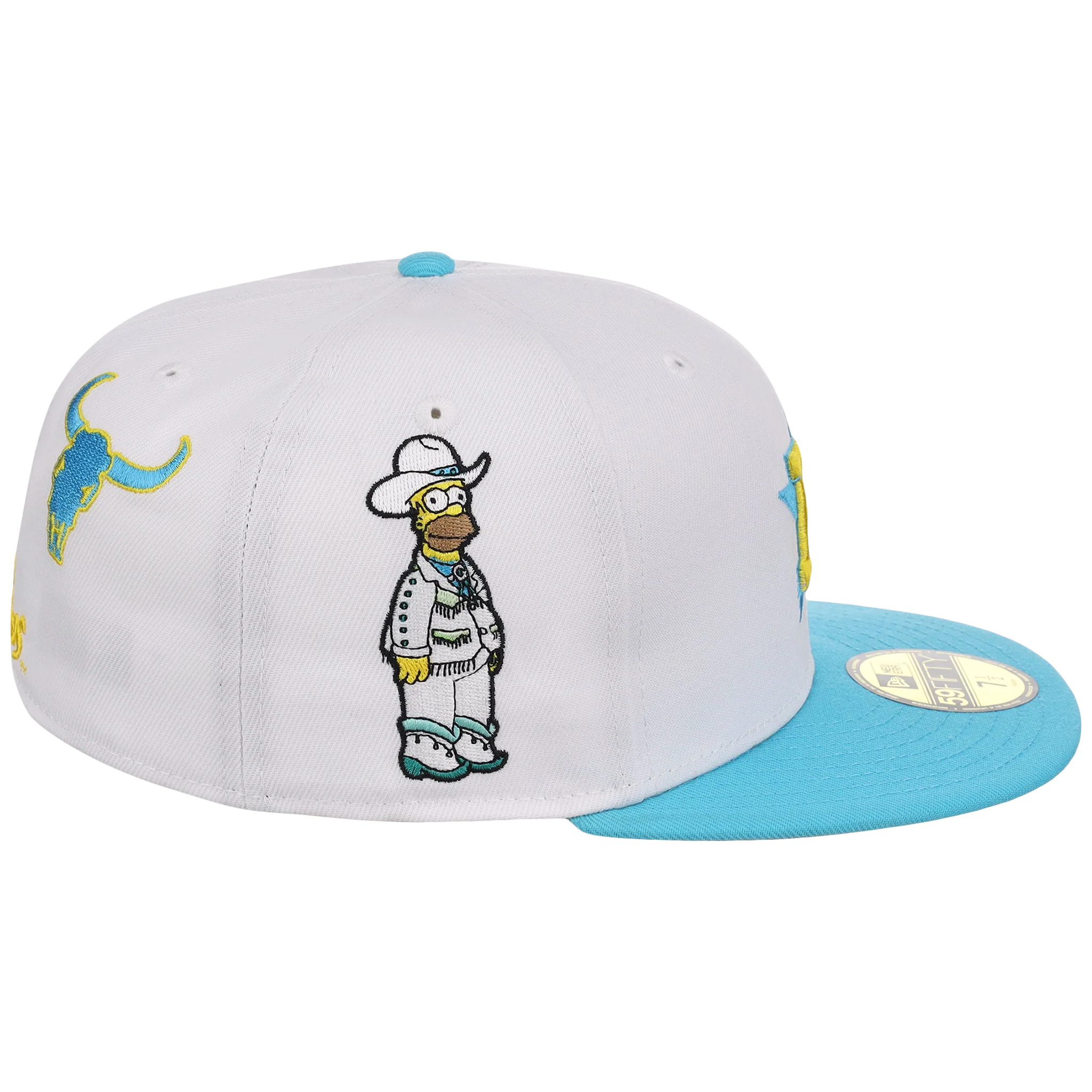 Houston Astros MLB Simpsons Localized New Era 59FIFTY - Cowboy - White/Light Blue - Image 3