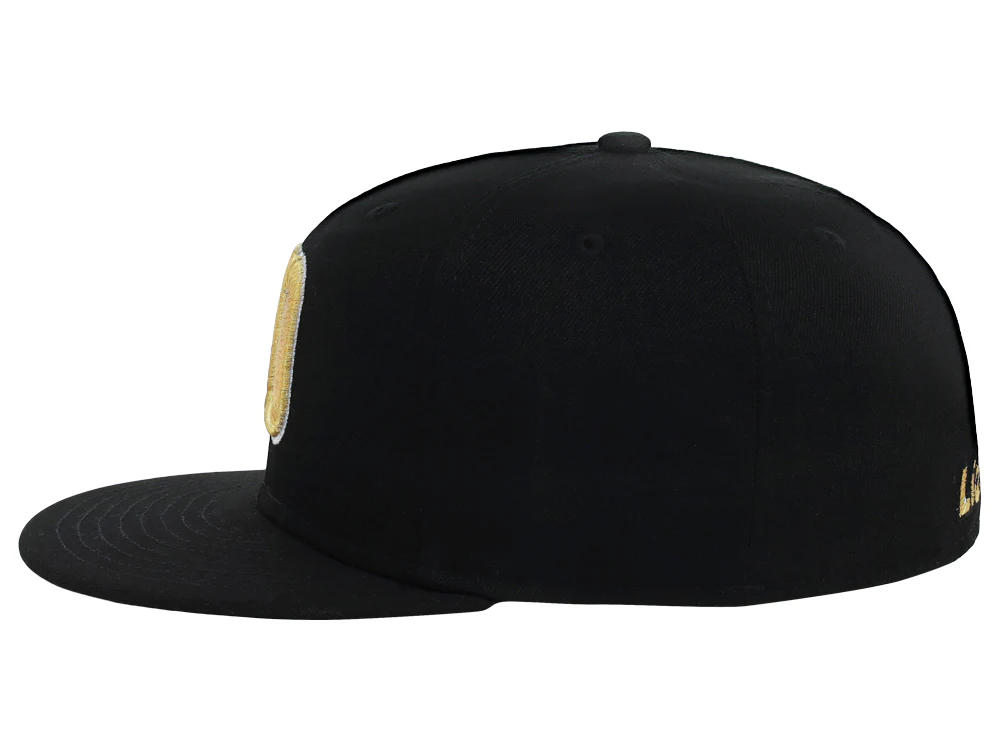 Lids Hat Drop Branded HD Fitted Cap - Black/Black/Gold - Image 6