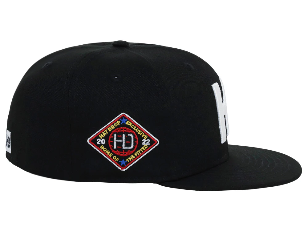 Lids Hat Drop Branded HD Fitted Cap - Black/Black/Grey - Image 3