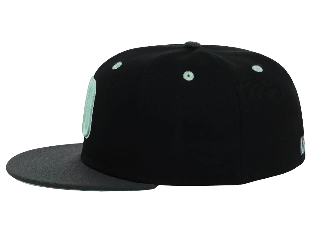 Lids Hat Drop Branded HD Fitted Cap - Black/Graphite/Light Green - Image 6