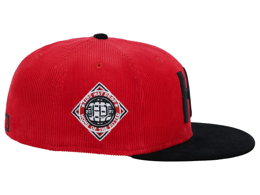 Lids Hat Drop Branded HD Fitted Cap - Red/Black/Grey - Image 3