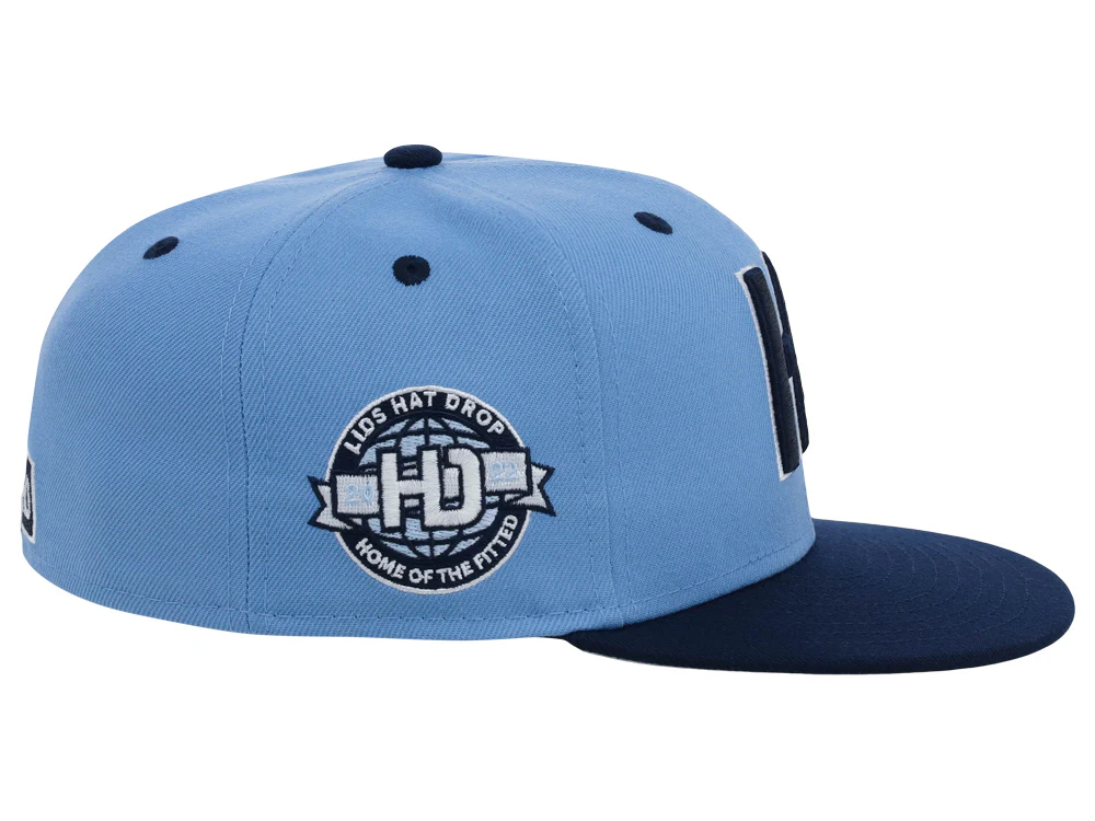 Lids Hat Drop Branded HD Fitted Cap - Sky Blue/Navy/Sky Blue - Image 3