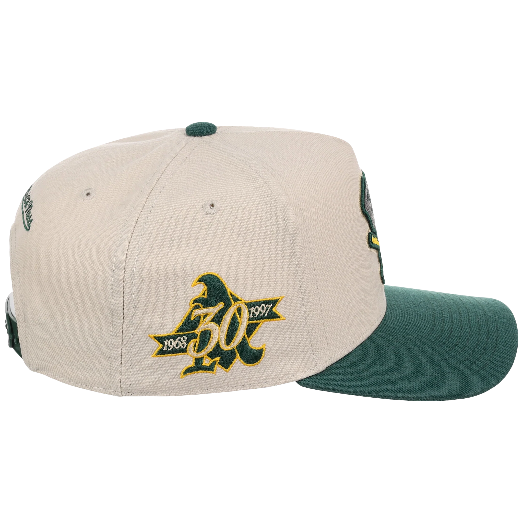 Oakland Athletics Mitchell & Ness MLB 'Era Flip' Heritage Series Pro Pinch - Cream/Darkk Green - Image 3