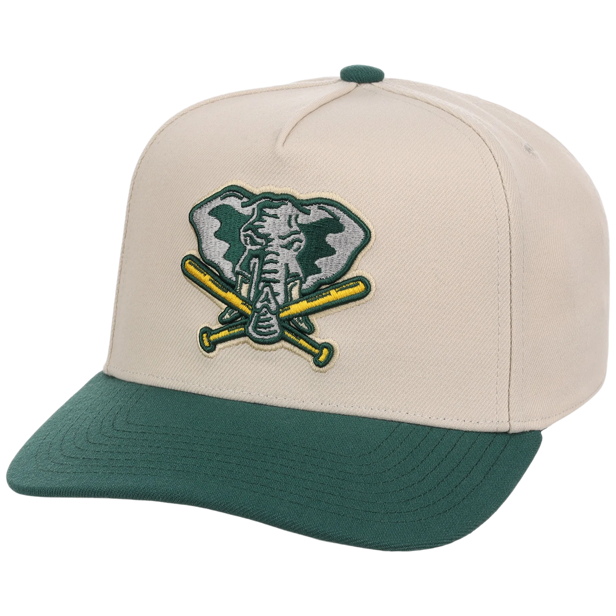 Oakland Athletics Mitchell & Ness MLB 'Era Flip' Heritage Series Pro Pinch - Cream/Darkk Green - Image 4