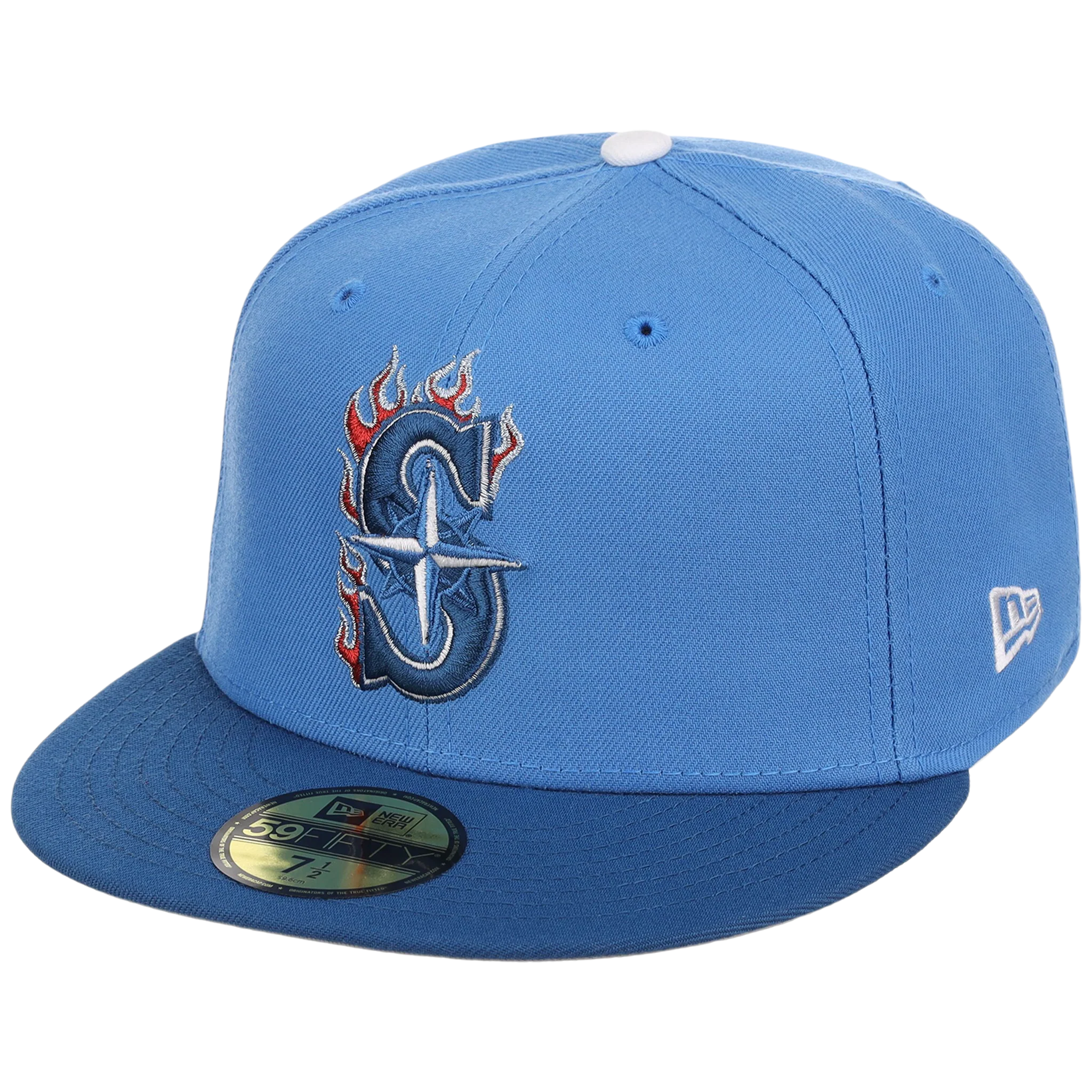Seattle Mariners The Core Four & More New Era 59FIFTY - Air Force Blue 'S' - Image 4