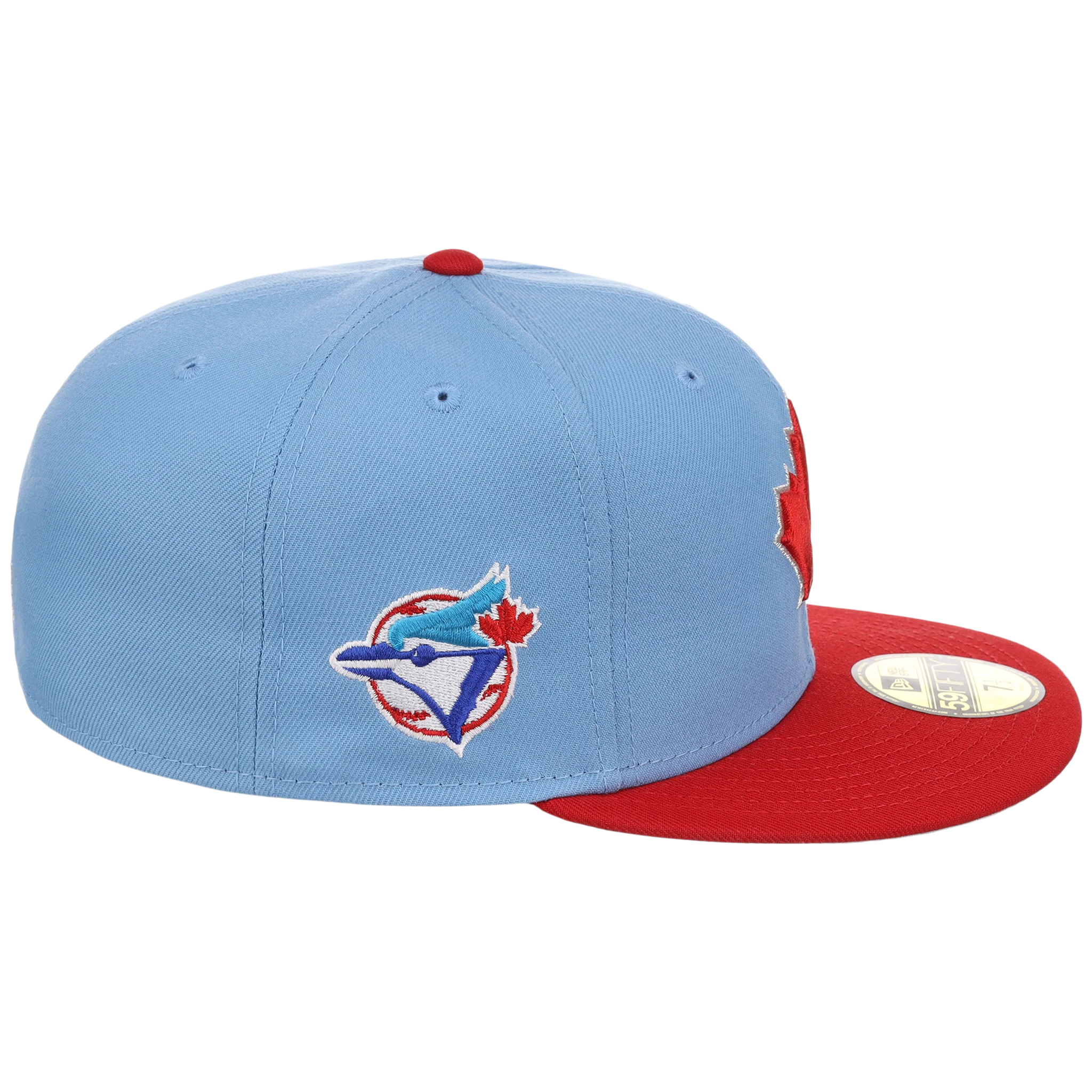 Toronto Blue Jays Toronto Crown the City - Maple Leaf New Era 59FIFTY (Sky/Red) - Image 3
